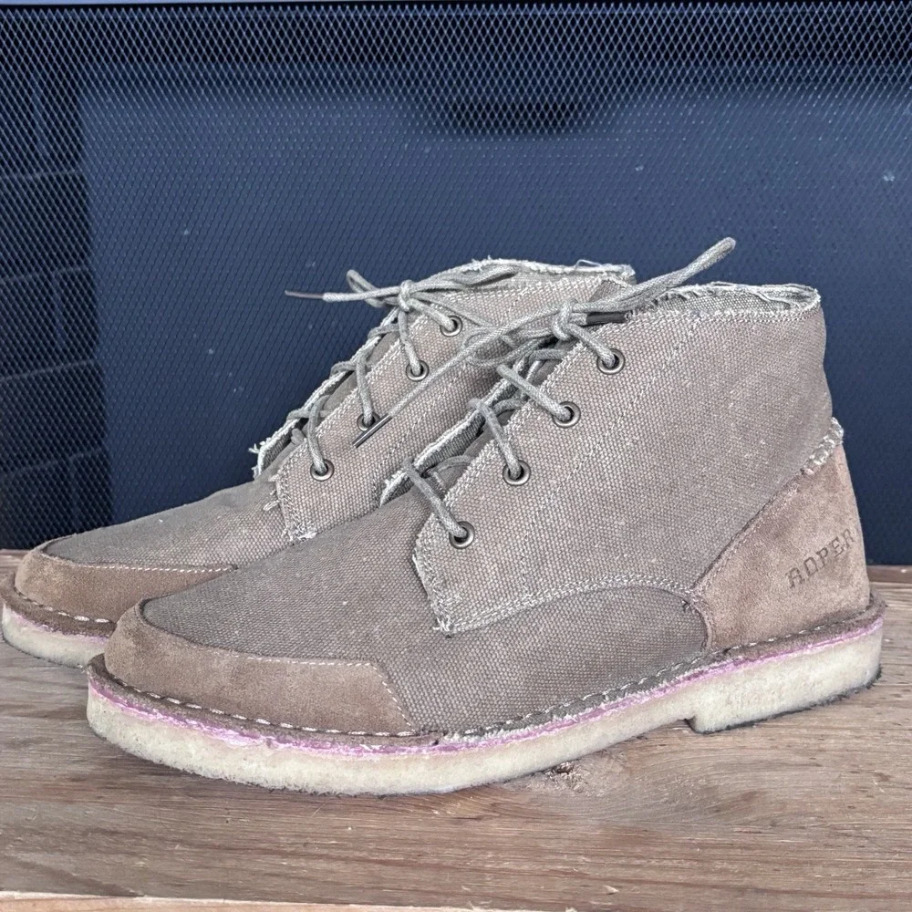 Roper Crepe Mens Waxy Tan Leather Everett Ankle Boots chukka 10‎ Excellent
